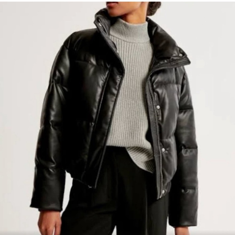 Black Abercrombie & Fitch Mini Puffer Jacket